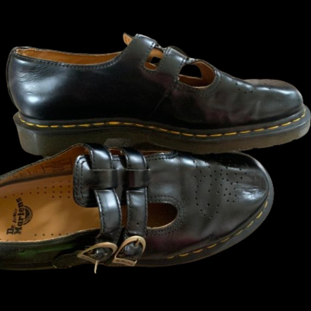 Doc Dr. Martens 12916 Black Smooth Leather Mary Jane Shoes US 11 L UK 9 EU 43